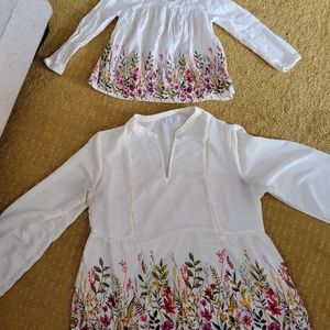 Matching Woman M and Toddler 4T tops